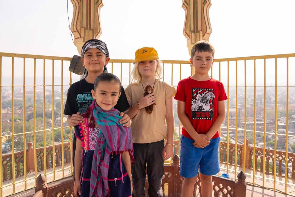 Climbing Isarlat Minaret things to do in Jaipur with kids.