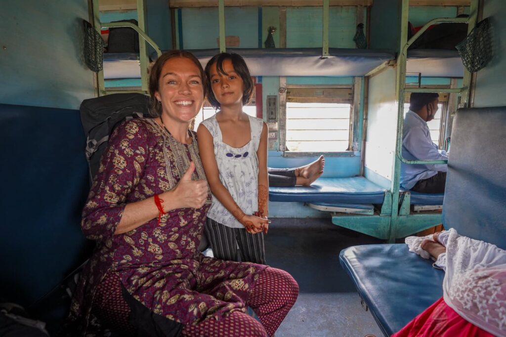 Getting the train to Agra. 
