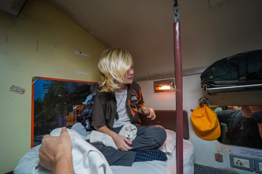 Getting the train to Jaisalmer with kids. 