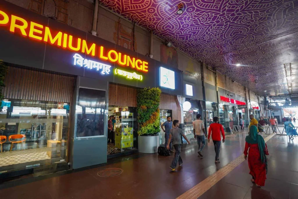 Waiting Lounge at train station in Delhi. 
