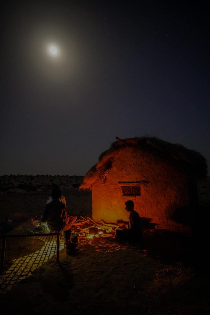 On desert camel safari in Jaisalmer with Wanderlust Guesthouse. 