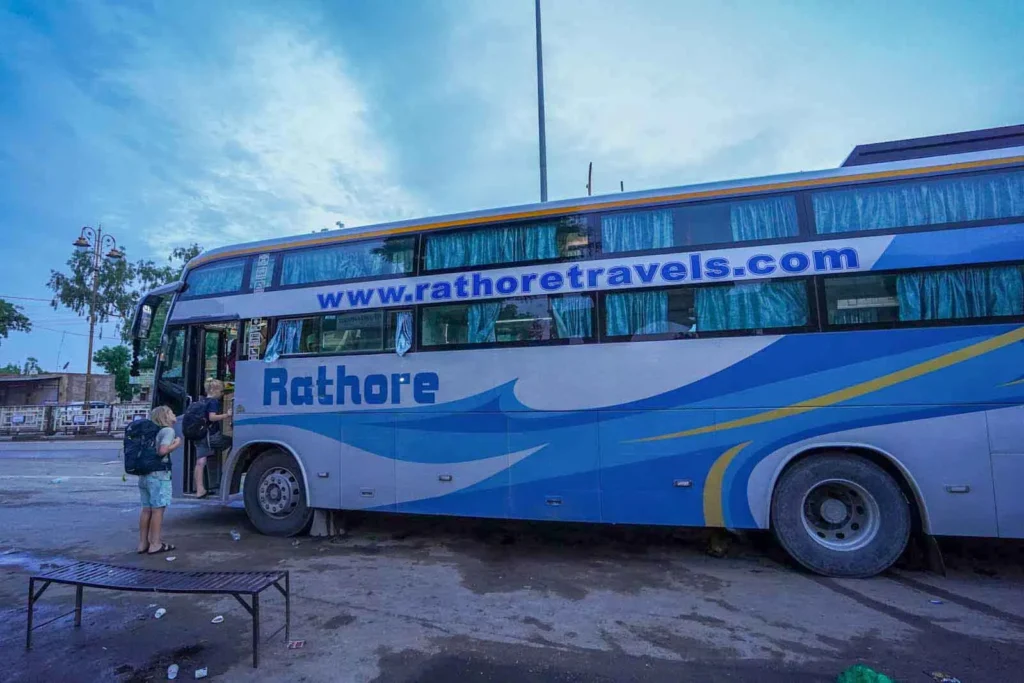 Indian sleeper bus Jaisalmer to Jodhpur. 