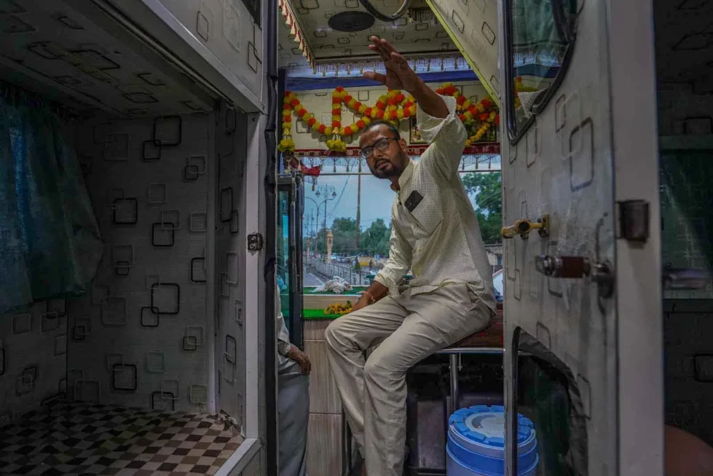 The friendly attendant on board the bus from Jaisalmer to Jodhpur. 