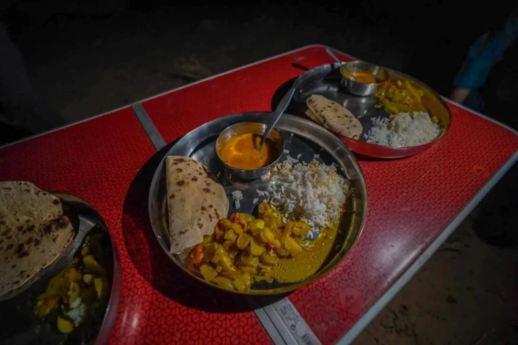 Dinner in the desert in Jaisalmer. 