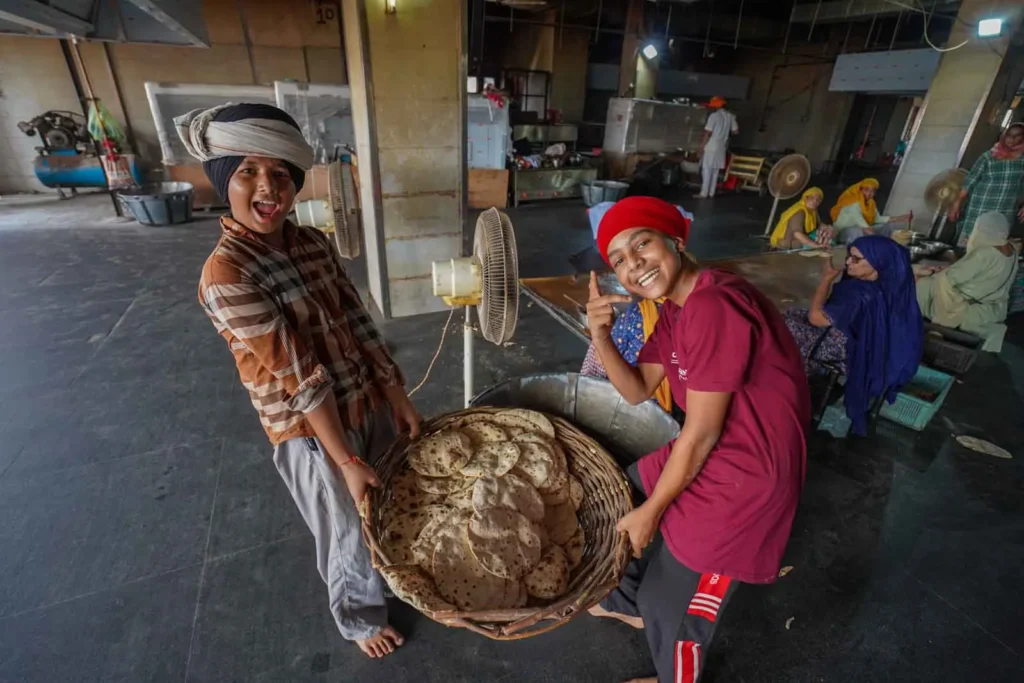 Famous food in Amritsar at the Golden Temple. 