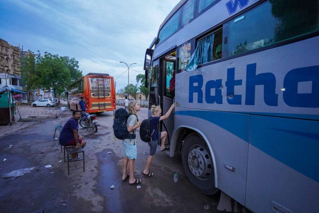 Taking the bus Jaisalmer to Bikaner. 