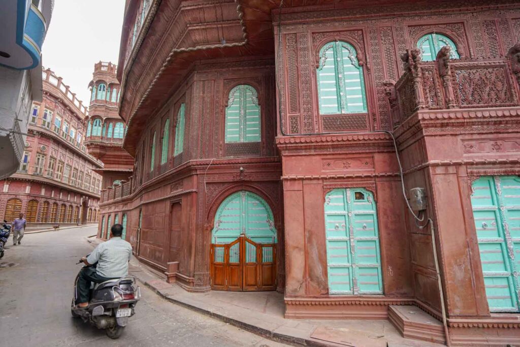 Havelis in the Red City of Rajasthan. 