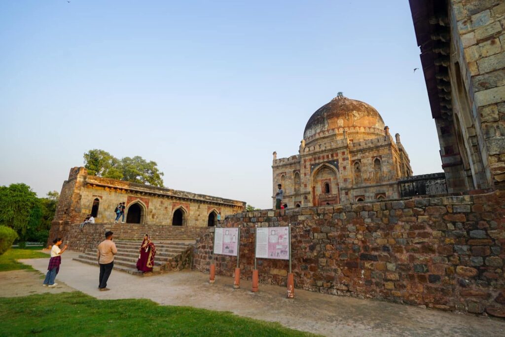 The famous (and ironically peaceful) Lodhi Gardens in Delhi. 