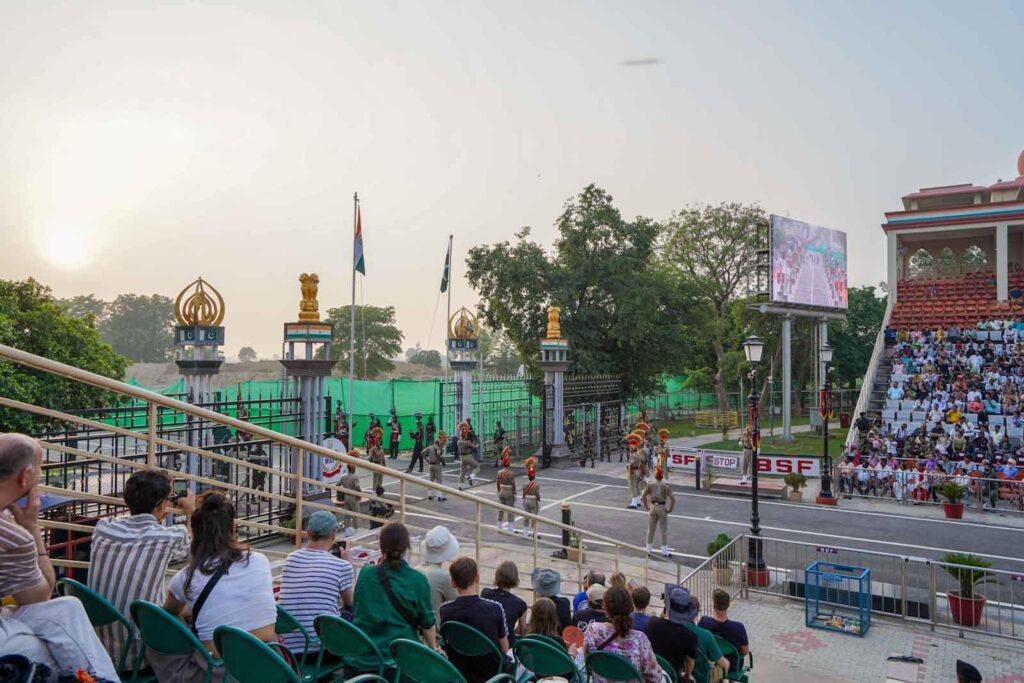 Watching the Wagah Border Ceremony things to do in Amritsar. 