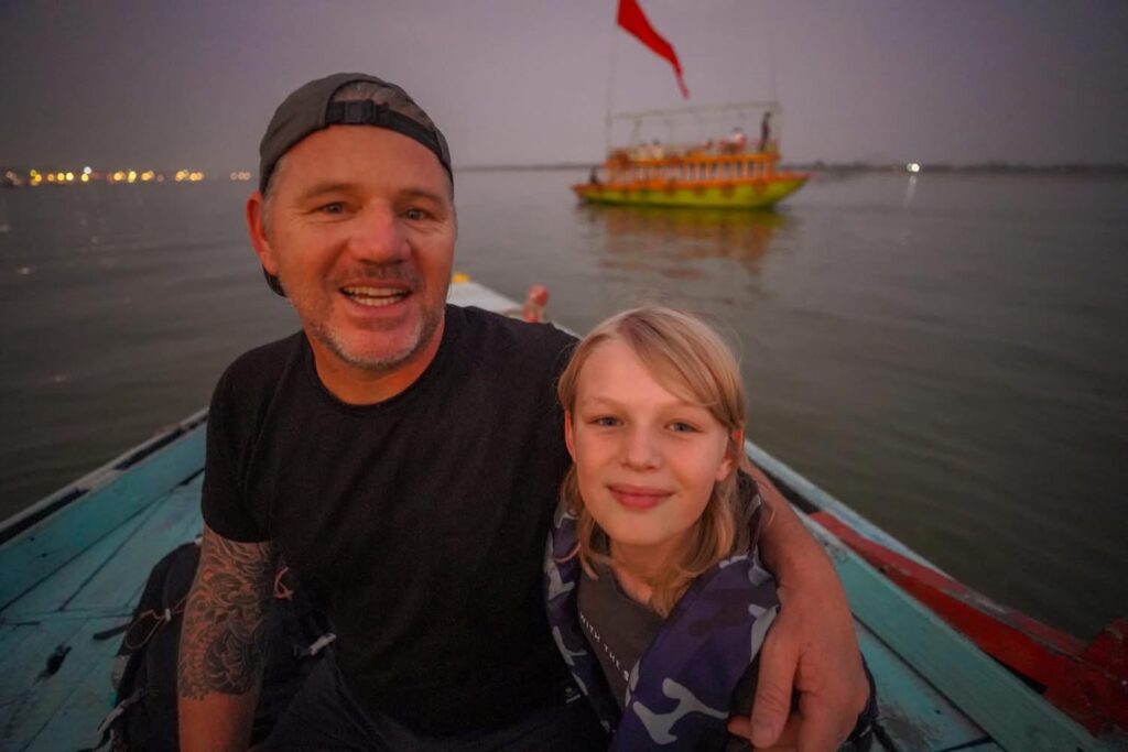Visiting Varanasi in India.