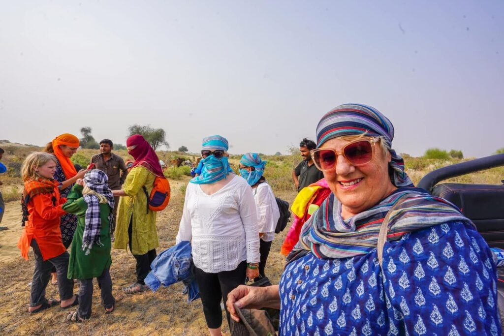 Travel in India with the grandparents. 