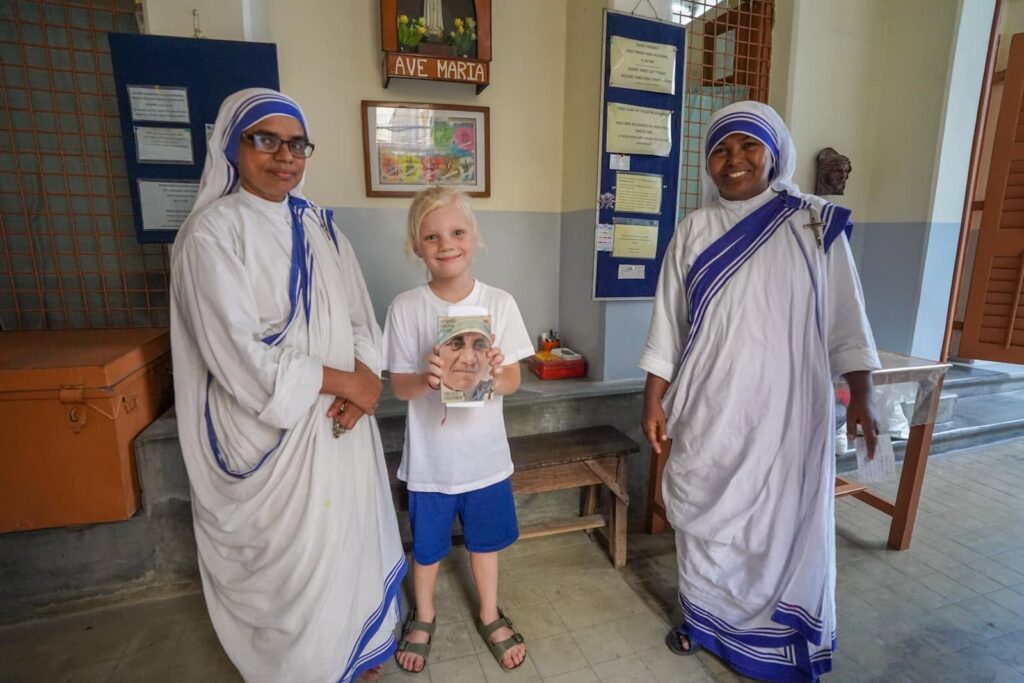 Oscar with two of the Sisters after we had signed the book at the Mother House. 