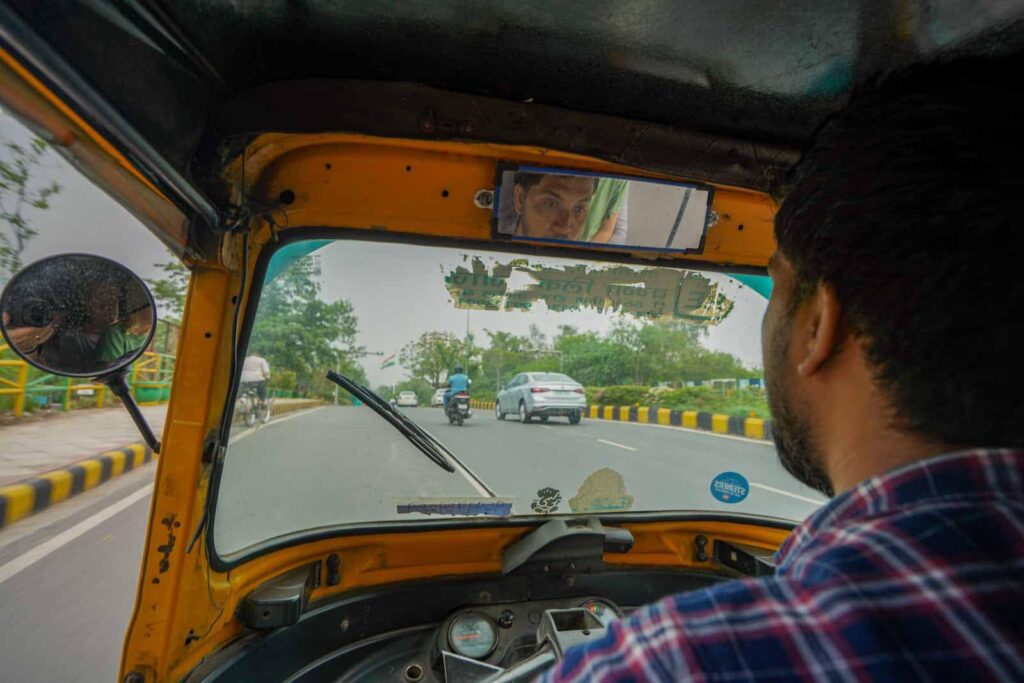 Heading out shopping at Sarojini Market with Sunny driver in Delhi. 