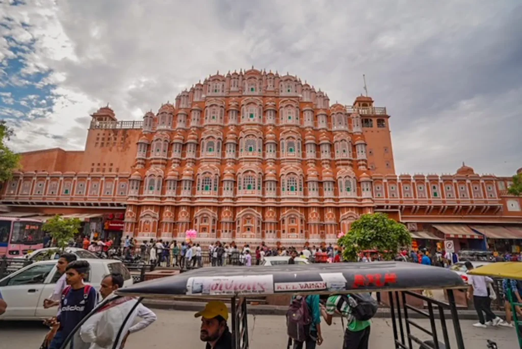 The iconic pink Hawa Mahal Wind Palace in Jaipur.